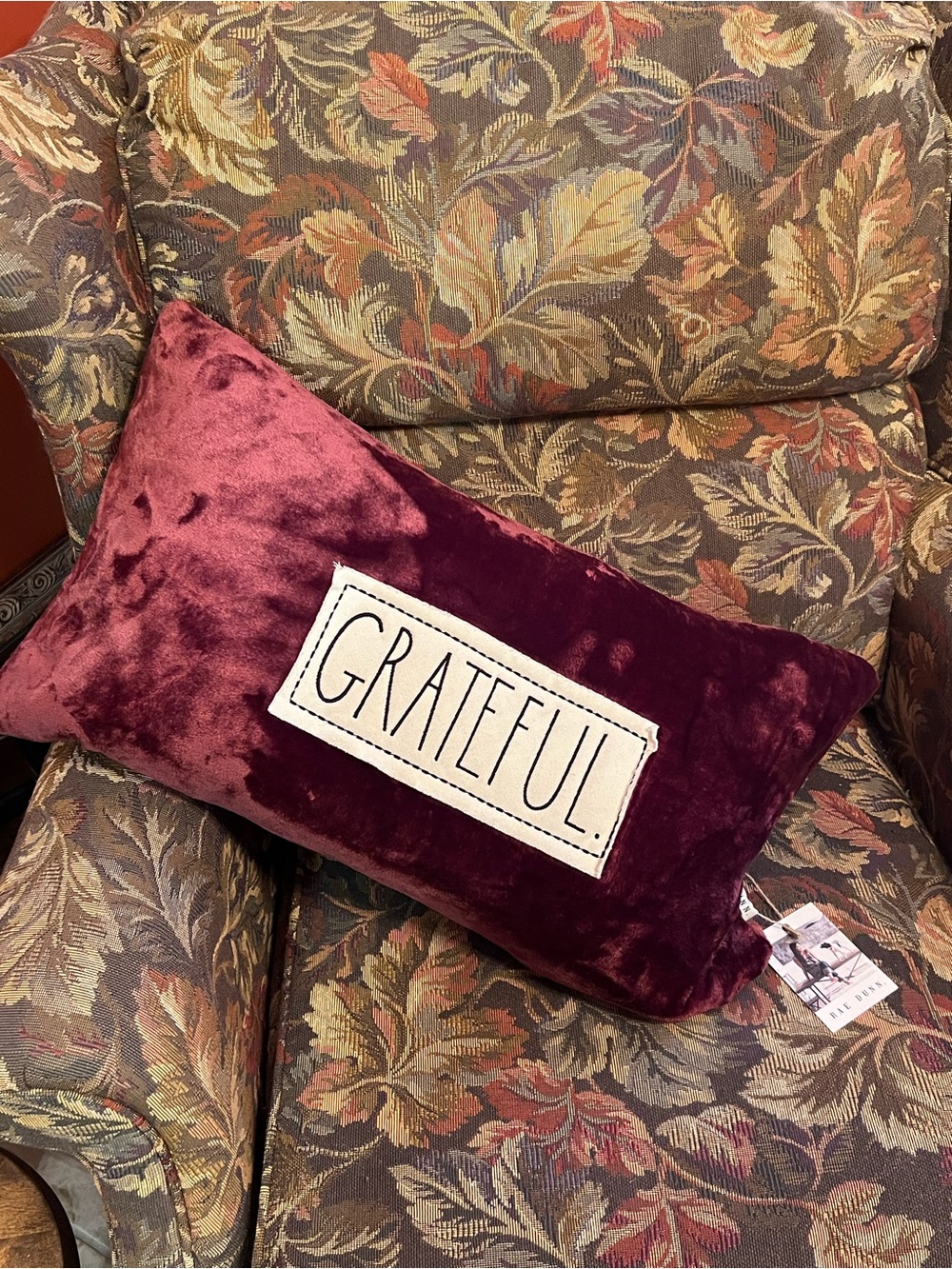Rae Dunn Grateful Velvet Pillow 🍂